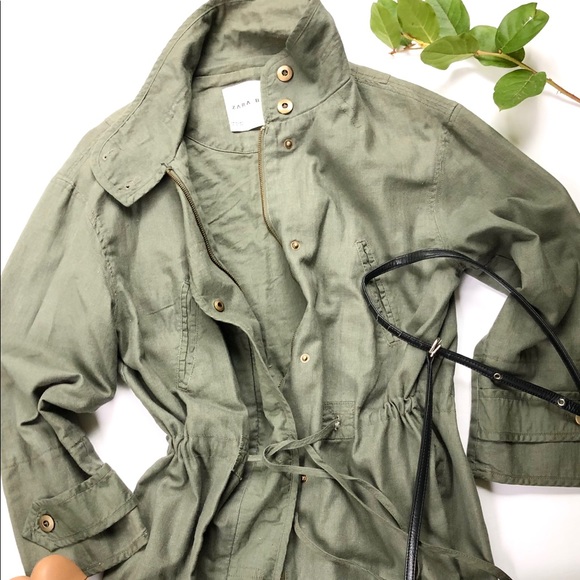 Zara Jackets & Blazers - Zara cotton tie waist jacket